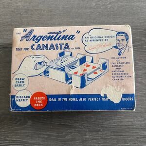 Vintage The Argentine Tray for Canasta or Gin Made in USA Red Ralph Michaels.